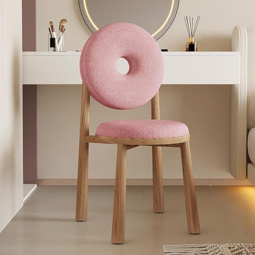 amzwkt Schminktisch Stuhl für Make-up-Raum – Wohnzimmerstuhl Esszimmerstühle Bürostuhl mit Rückenlehne – für Wohnzimmer, Schlafzimmer, Esszimmer (Color : Pink)