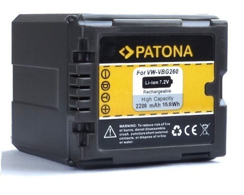 Patona Qualitätsakku für Panasonic VW VBG260 E K mit Infochip - Intelligentes Akkusystem - 100% kompatibel Generation