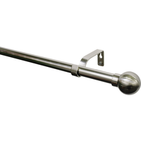 Gardinia Stilgarnitur 1-Lauf edelstahloptik, Kugel, 190-340 cm