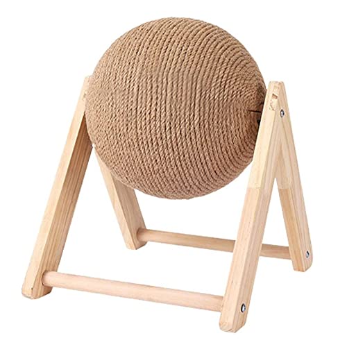 LuukUP Katzenspielzeug Ball-Solide Holz Katze Scratcher Ball Post Pet Spielzeug-Anti-Scratch-Katze Klaue Spielzeug Sisalball-Interaktive Spielzeug Dauerhafte Kätzchen Klettern Turm Rahmen (A-M)