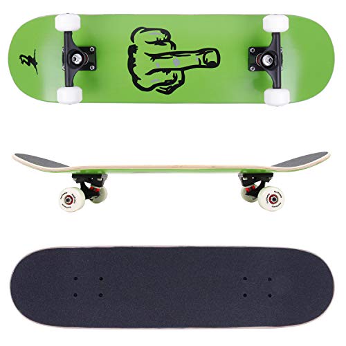 FunTomia® Skateboard mit ABEC-9 Kugellager Rollenhärte 100A und 100% 7-lagigem kanadisches Ahornholz (Finger)