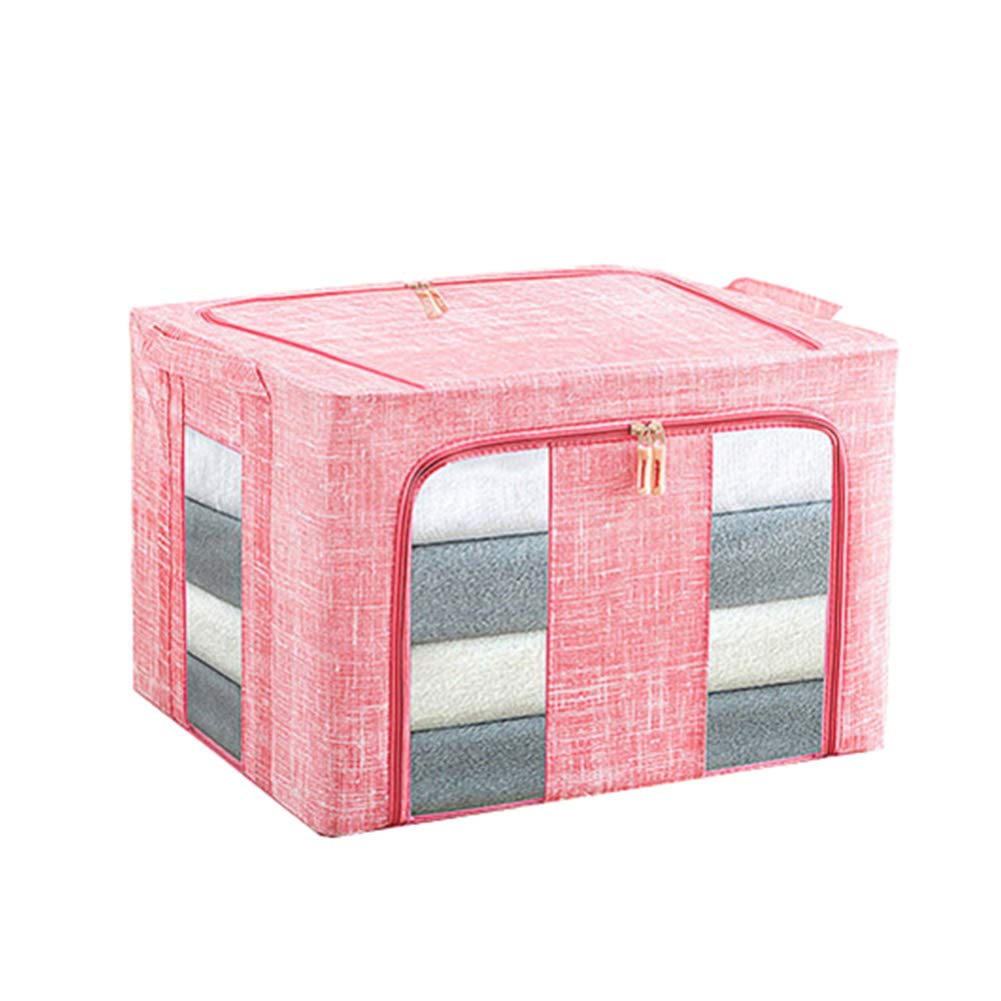 Kleideraufbewahrungstaschen Unterbett Aufbewahrungstasche Kunst Aufbewahrungsbox Vlies Faltgarderobe Aufbewahrungsbox Mit Stahlrahmen Kleidung Quilt Finishing Baina Box pink,39 * 29 * 20cm