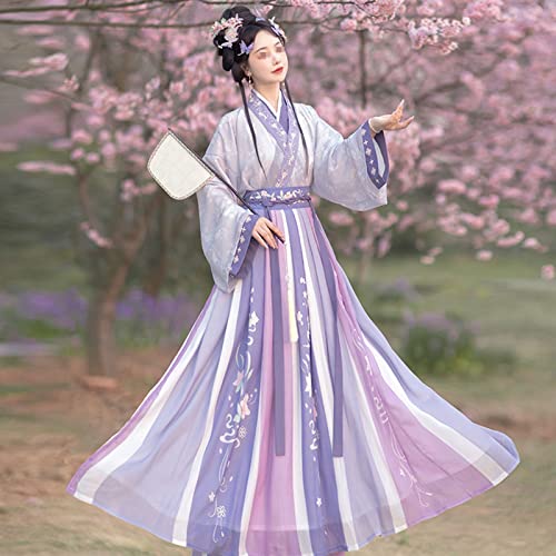 Hanfu-Kleider im alten chinesischen Stil, traditionelle Kostüme, für Bühnenshows, Cosplay (Color : Purple, Size : XL=168-175cm)