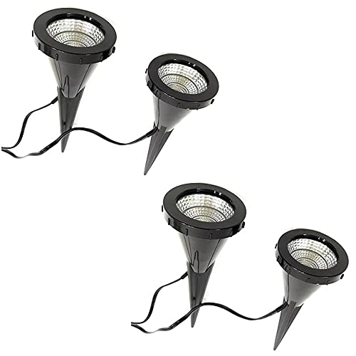 Dapo Solar-Strahler-Leuchte JASMIN 2x LED Außen-Pflanzenstrahler je 2W 150lm 3000K Strauch-Blumentopf-Wege-Spot-Lampe (2 x 1 Set)