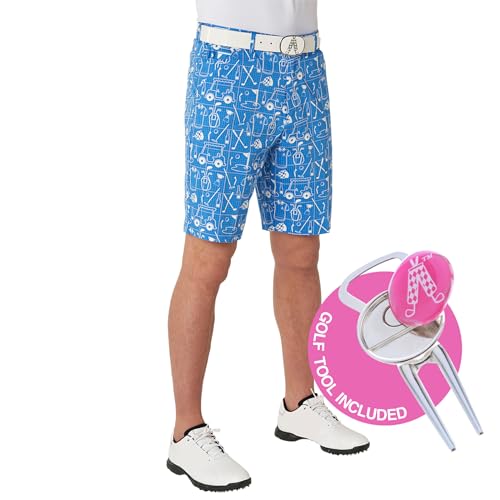 Royal & Awesome Gemusterte Golf-Shorts für Herren, Best Layed Plans, 54