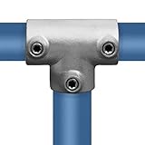 Klemp - T-Verbinder/T-Stück, Rohrverbinder, lang, 90-Grad, Temperguss galvanisiert, feuerverzinkt, inkl. Schrauben Typ 4F - 60,3 mm / 2"