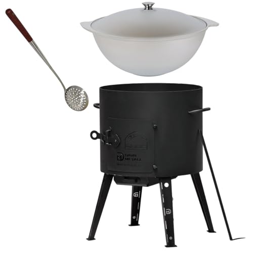 rukauf. Set Utschak, 40 cm + 12 Liter Kasan Kazan aus ALU Feldküche Gulasch-Kessel Feuer-Ofen Outdoor