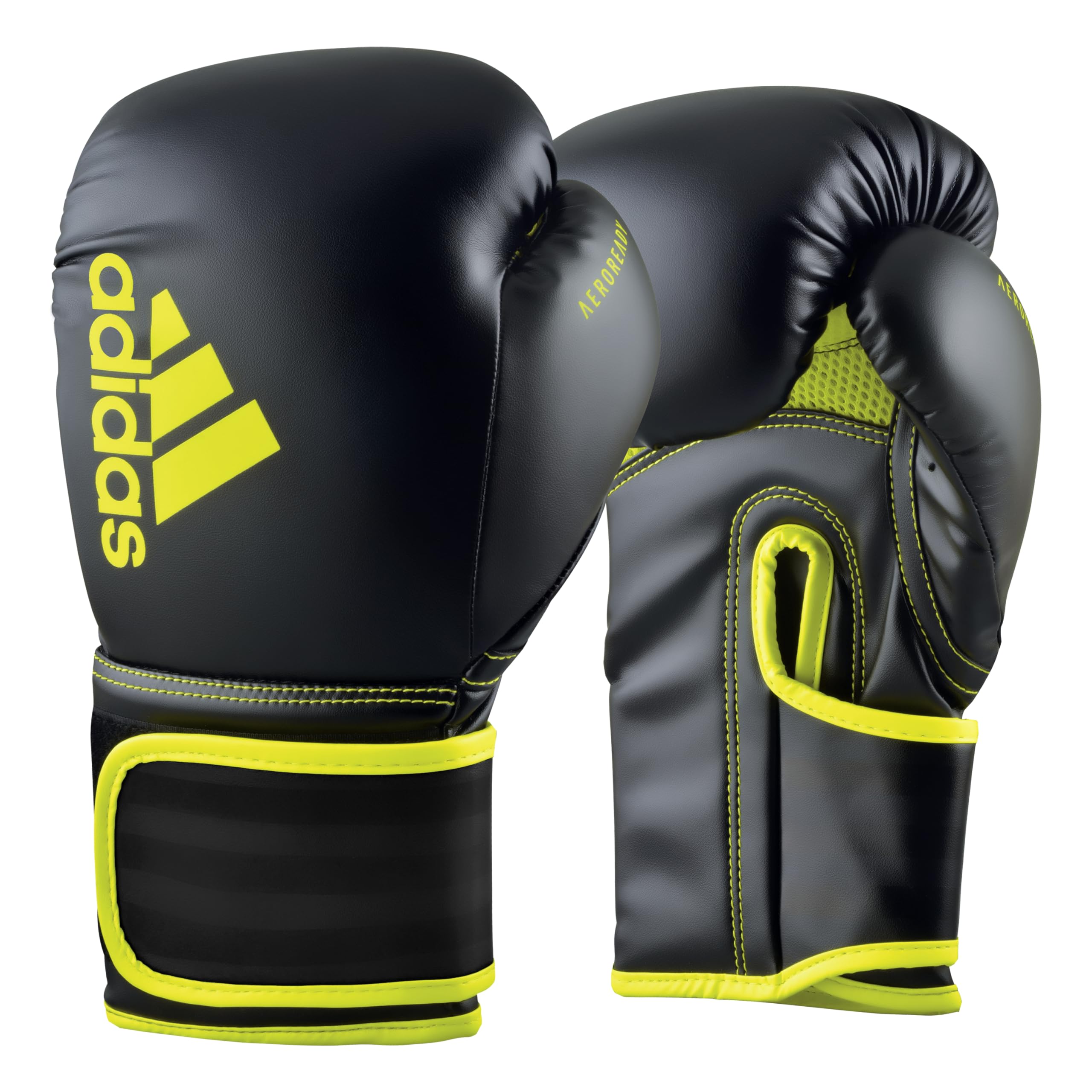 adidas Boxhandschuhe Hybrid 80 - geeignet fürs Boxen, Kickboxen, MMA, Fitness & Training - für Kindern, Männer oder Frauen - Schwarz/Gelb - 6 oz