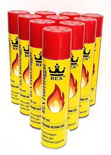 REX Feuerzeuggas 300ml Nachfüllgas Propane-Butan Gas Feuerzeug