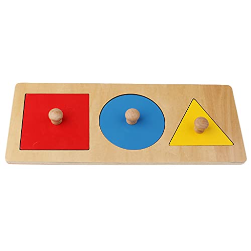 Sharplace Montessori Spielzeug: Bunte Geometrische Körper + Holzbrett Set - Mehrfarbig