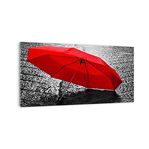 DekoGlas Küchenrückwand 'Roter Schirm ' in div. Größen, Glas-Rückwand, Wandpaneele, Spritzschutz & Fliesenspiegel