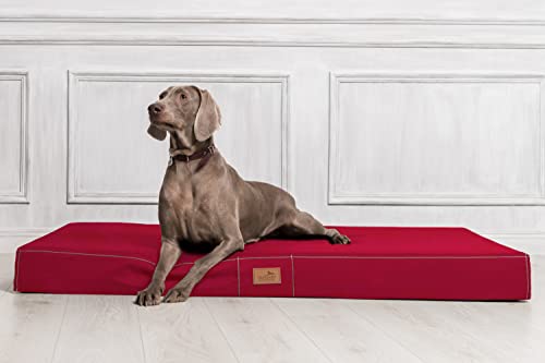 tierlando Orthopädische Hundematratze Hugo Ortho Plus | XXL 150 x 100 x 13 cm | Anti-Haar Polyester | Dunkelrot Bordeaux