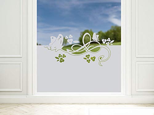 Graz Design 980123_110x57 Sichtschutzfolie Fenstertattoo Fensteraufkleber Kinderzimmer Mädchen Schmetterlinge Blumen (Größe=110x57cm)
