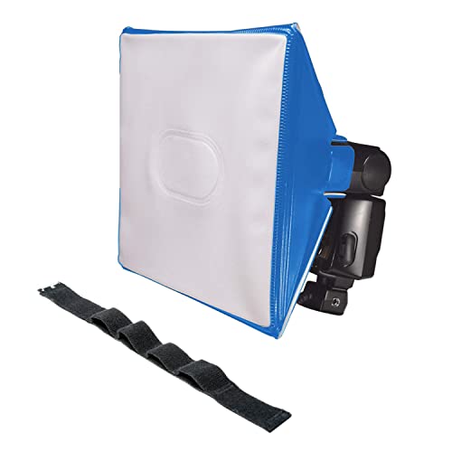 LumiQuest SoftBox III LQ-119S, Flash Diffuser & Light Softener, Universal Classic Design for External Camera Flashes with UltraStrap, Neon Blue
