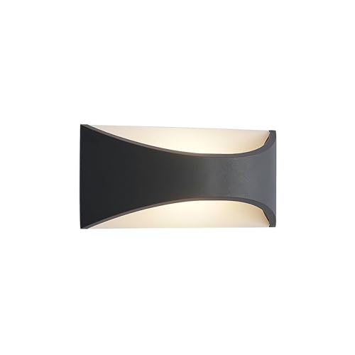 Lindby LED Wandleuchte außen 'Mathea' (Modern) in Schwarz aus Aluminium (1 flammig,) - LED-Außenwandleuchten Wandlampe, Led Außenlampe, Outdoor Wandlampe für Außenwand/Hauswand, Haus, Terrasse &