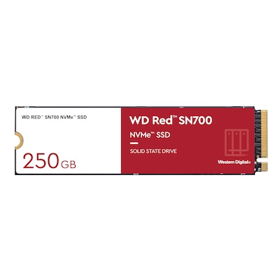 WD Red SN700 250 GB NVMe SSD für NAS-Geräte mit robuster Systemreaktionsfähigkeit und außergewöhnlicher E/A-Leistung
