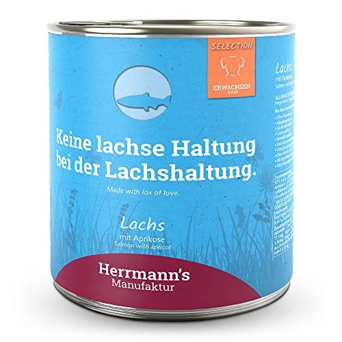 Herrmann's - Selection Adult Lachs mit Aprikose - 6 x 800g - Nassfutter - Hundefutter