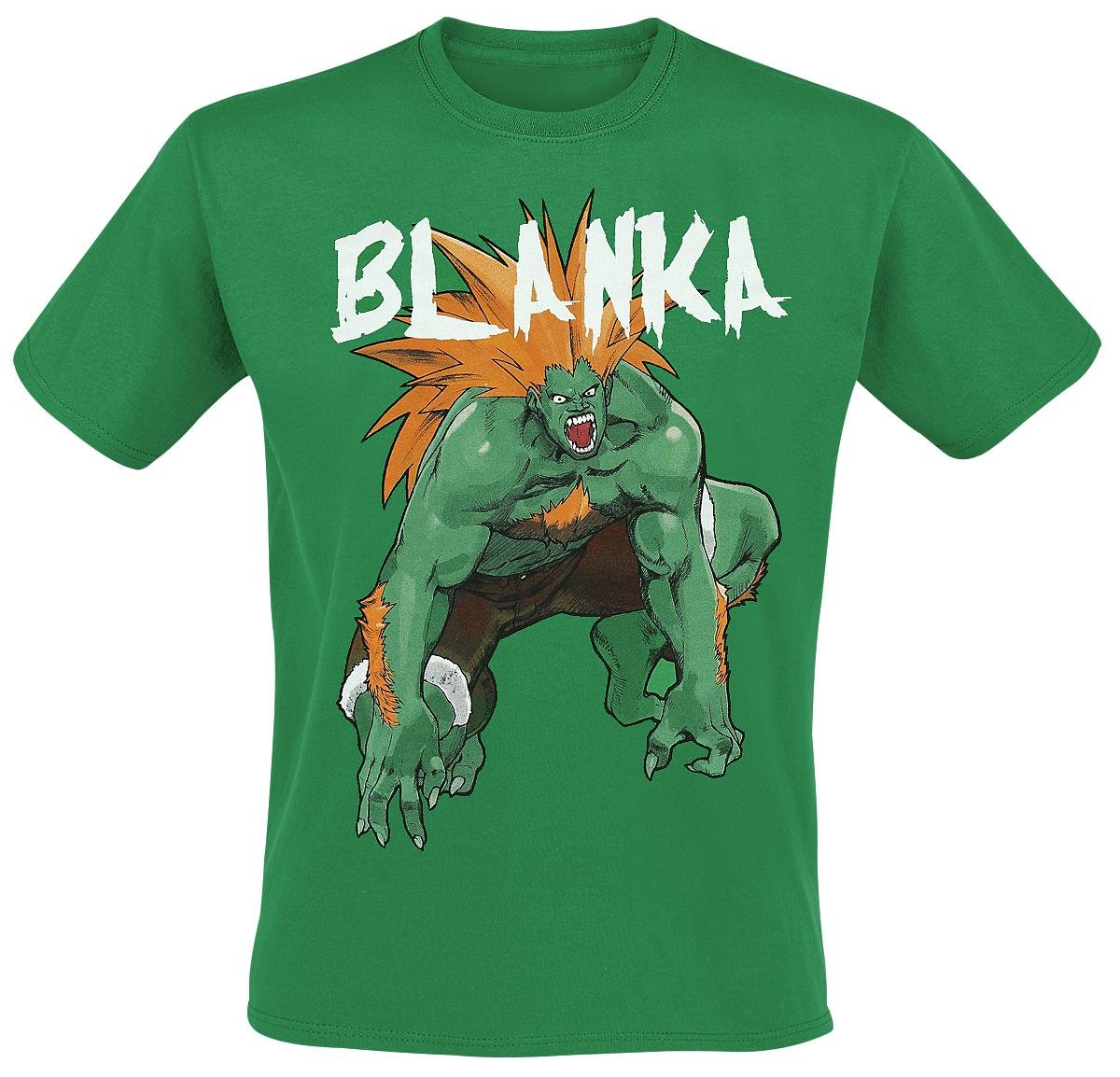 Meroncourt Herren Capcom Streetfighter Men's Blanka T-Shirt, grün, L