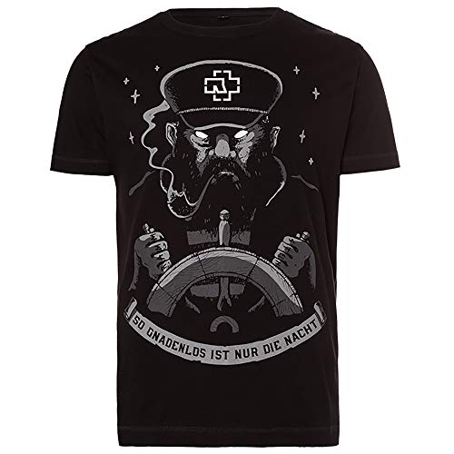 Rammstein Herren T-Shirt Seemann Offizielles Band Merchandise Fan Shirt Weiss mit mehrfarbigem Front Print (L)