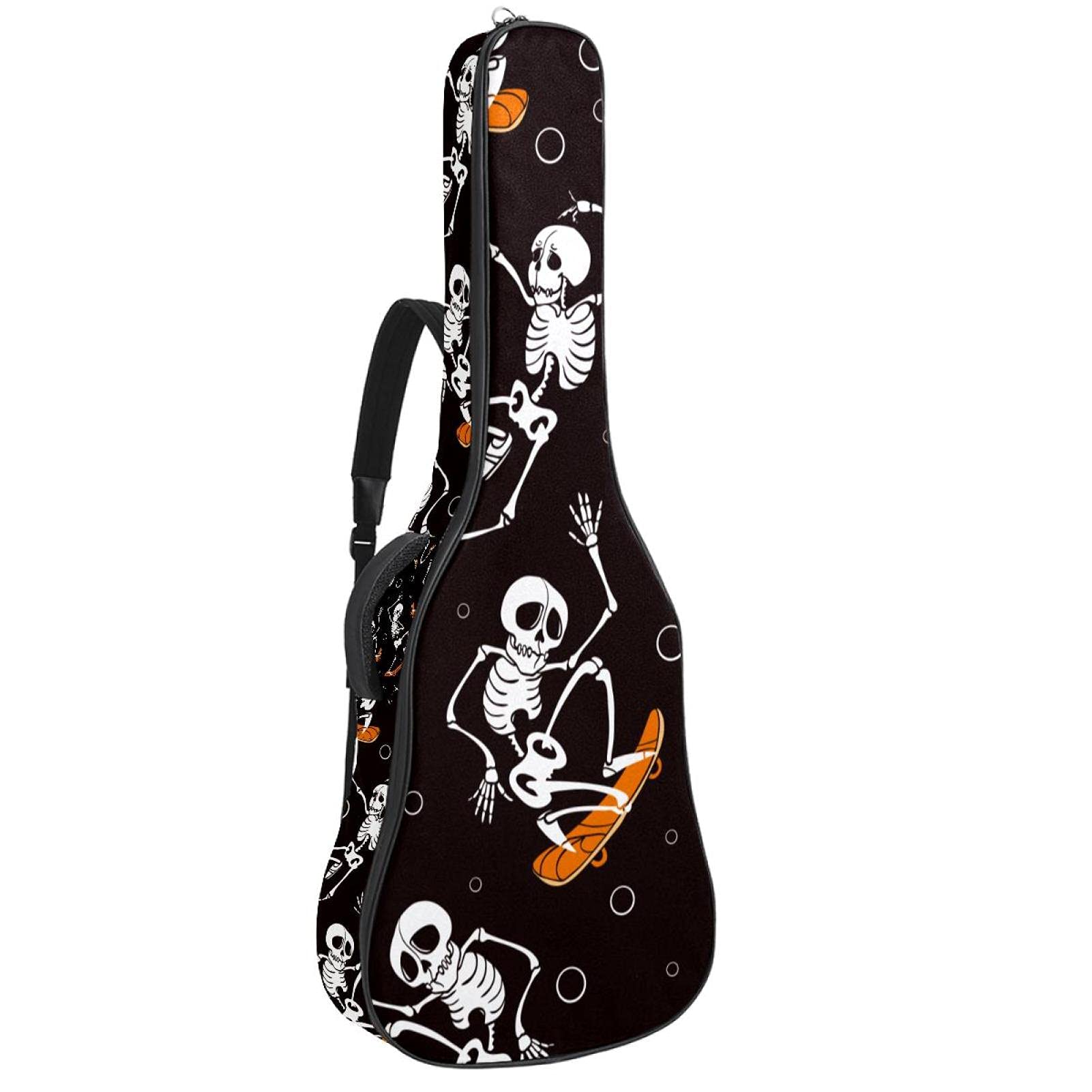 Gitarrentasche Halloween Skelette Gig Bag Für Akustische Klassische Elektrische 40 41 Zoll Gitarre Tasche wasserdichte Guitar Bag
