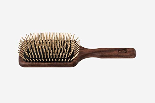 Holzbürste Haarpflege Bürsten Paddle-Brush Nussbaumholz 11-reihig