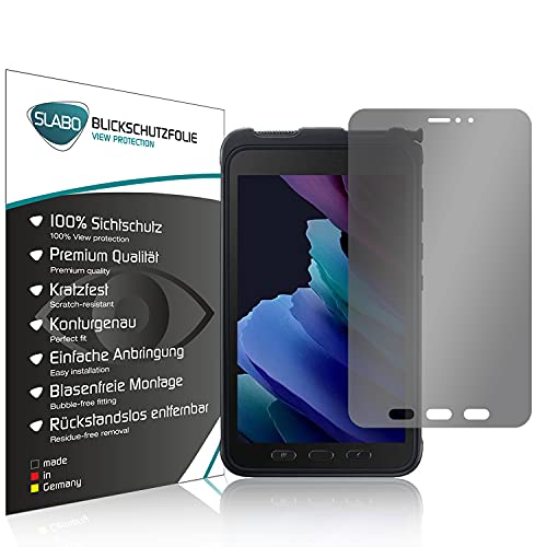 Slabo Blickschutzfolie kompatibel mit Samsung Galaxy Tab Active 3 Sichtschutz Displayschutzfolie View Protection Schwarz Privacy