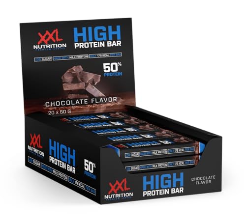 XXL Nutrition - High Protein Bar 2.0 - Proteinriegel, Protein Bar, Eiweißriegel, Protein Snack - Chocolate - 20 pack