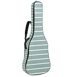 Gitarrentasche Grüner weißer Streifen Gitarre Tasche Wasserdichte 40 41 Zoll Guitar Case Oxford Gitarre Tasche Drucken Gitarren Bag Tragetasche Rucksack