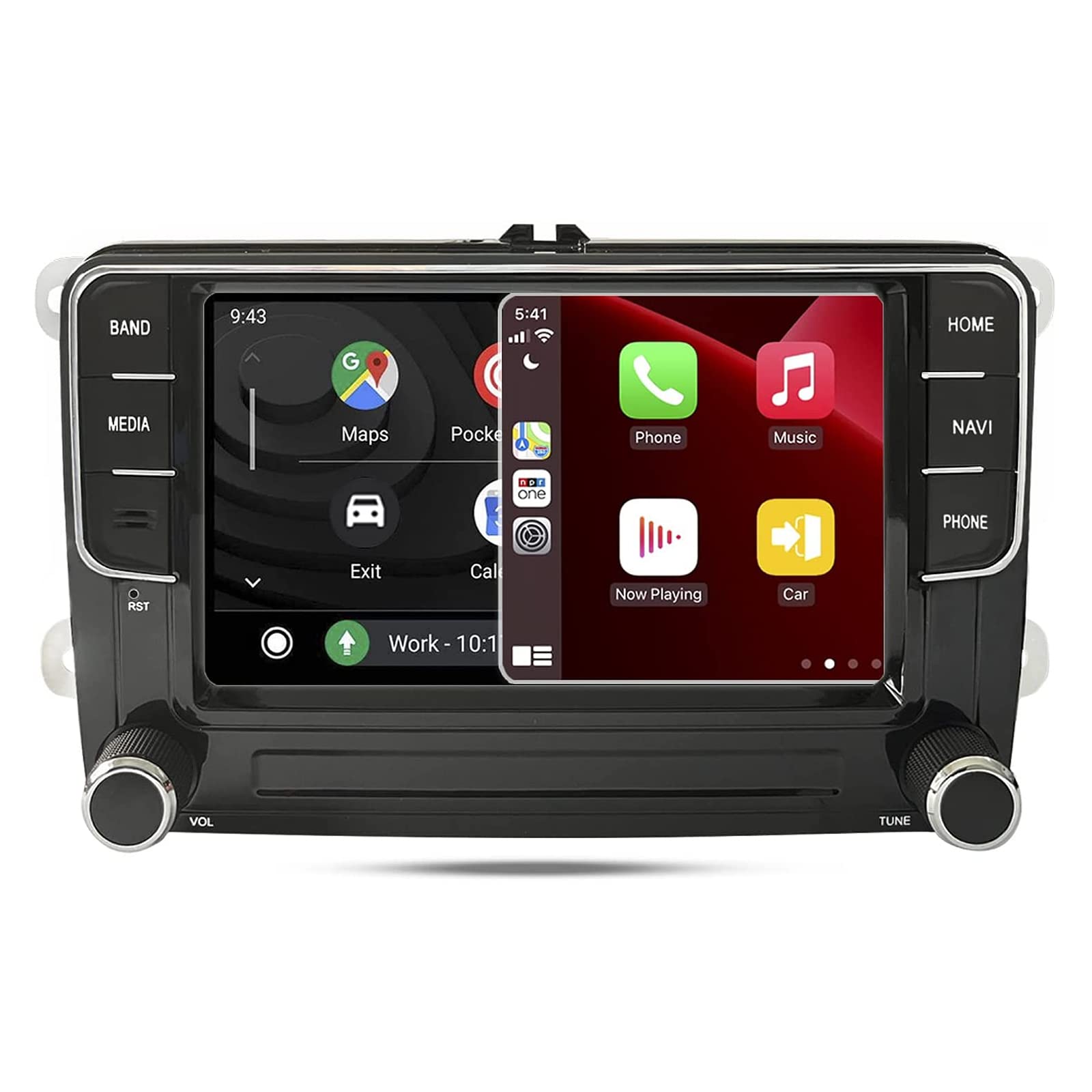 SCUMAXCON 7 Zoll 8-Kern Advanced DSP Kabellos CarPlay Android Autoradio Android13 2+32 GB IPS 4G LTE/5G WiFi GPS OPS RDS RVC Bluetooth USB für VW Golf 5 6 Passat B6 B7 Polo Caddy Touran Tiguan