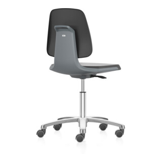 bimos Arbeitsstuhl Labsit mit Rollen Sitzhöhe 450-650 mm Kunstleder Sitzschale anthraz.