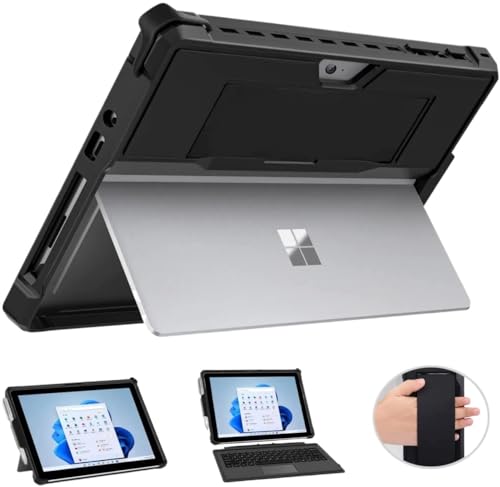 Hülle Geeignet for Microsoft Surface Go 3 2 2021 2020 2018 All-in-One-Schutzhülle mit Stifthalter-Handschlaufe (Color : Black, Size : for Surface Go 3 2021)