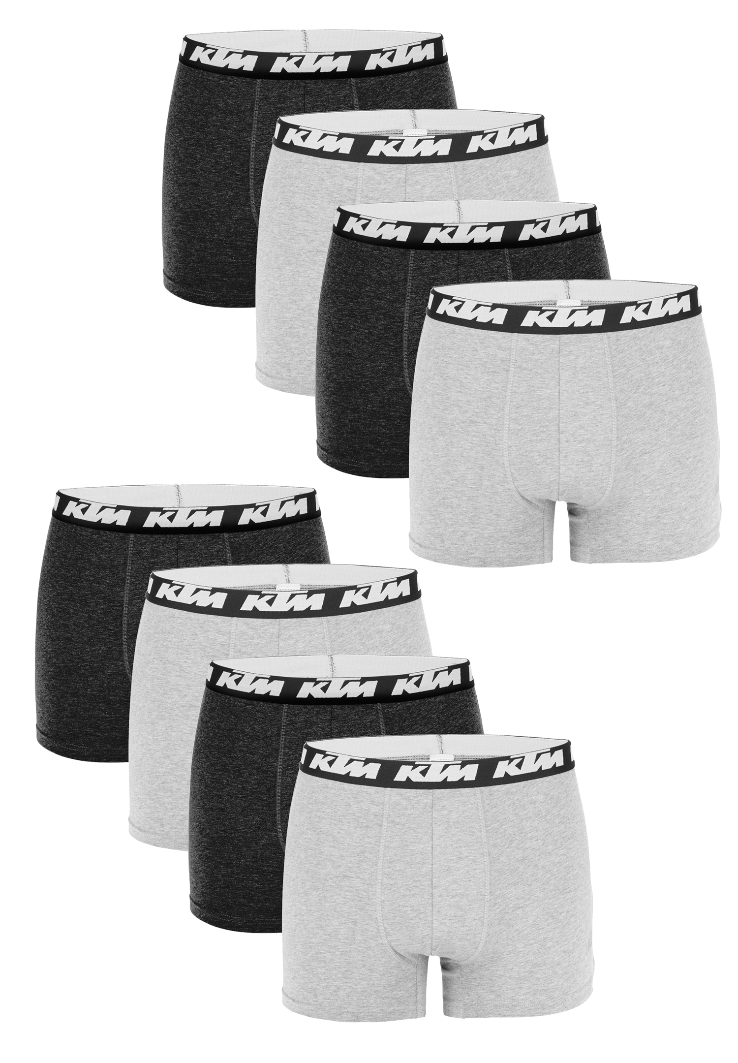 KTM Boxer Men Herren Boxershorts Pant Unterwäsche 10 er Pack, Farbe:Dark Grey / Light Grey, Bekleidungsgröße:XXL