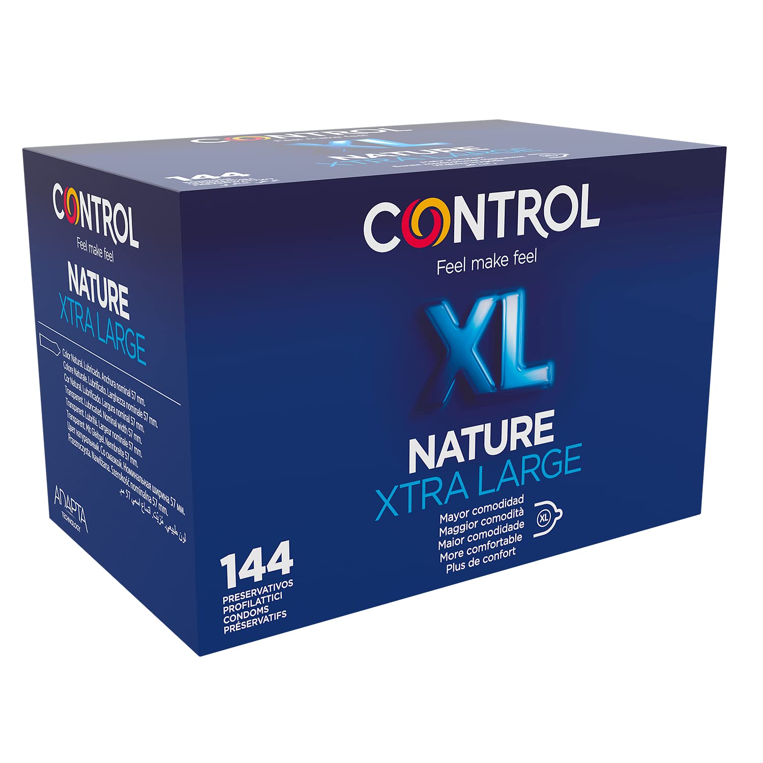 CONTROL NATURE XTRA LARGE Elastische Kondome Größe XL aus Naturlatex - 144 Stück