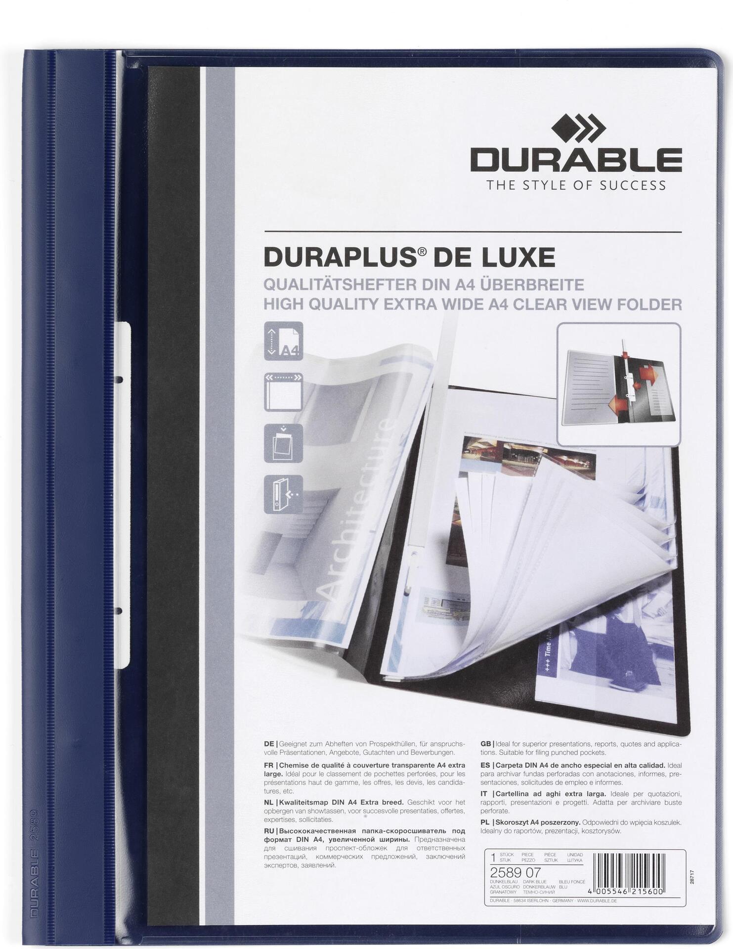Durable 258907 Angebotshefter Duraplus de Luxe, 25er Packung dunkelblau