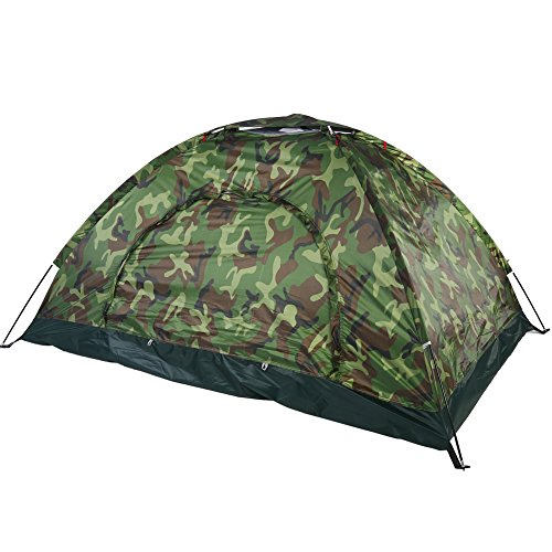 Camping Zelt, 2 Personen tragbare Outdoor-Camouflage UV-Schutz wasserdicht Rucksack Zelt 2 PersonsTent für Camping Wandern einfache Lagerung