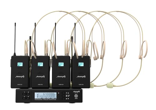 Audibax AWM 403 Micrófono Inalámbrico Diadema de 4 Canales UHF