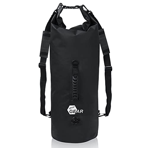 your GEAR Dry Bag 20 L | 30 L | 50 L wasserdichter Rucksack Packsack Seesack Stausack mit Schultergurten, Tragegriff und Ventil zur Kompression/Aufblasen, schwimmfähig [50L]