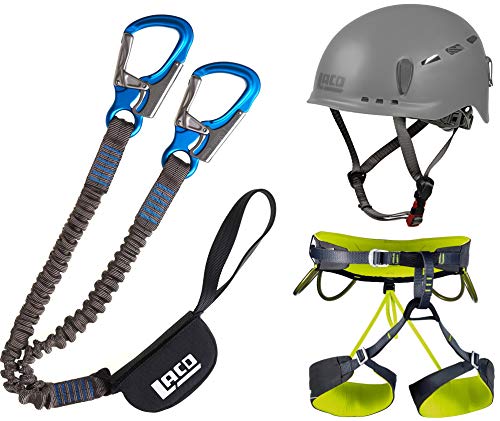 LACD Klettersteigset Pro + Klettergurt Camp Größe XL + Helm Protector 2.0 Phantom