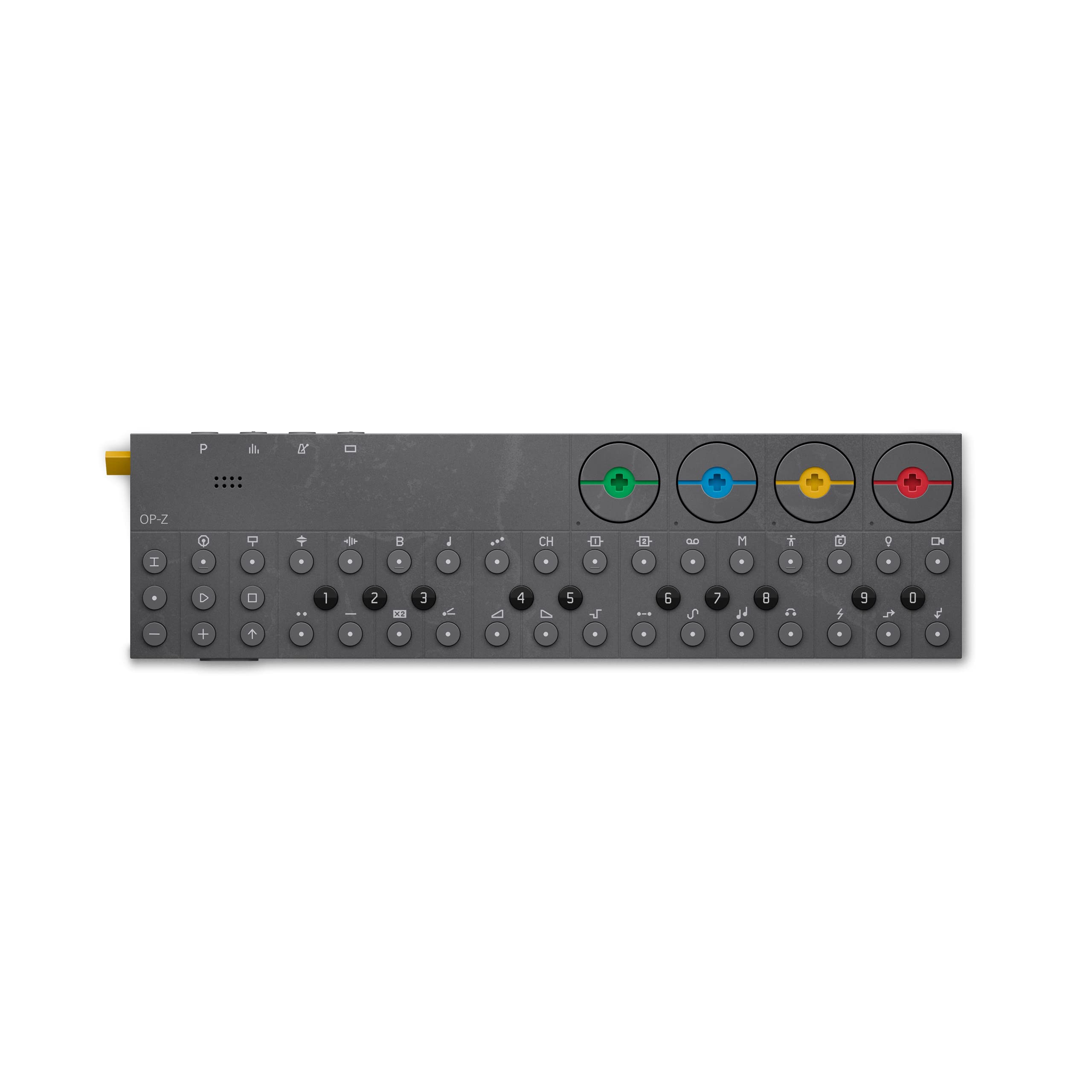 Teenage Engineering OP-Z All-in-One-Synthesizer (Multi-Speed 16-Spur-Sequenzer, ultrastabiles Gehäuse, Bluethooth, Maße: 212,5 x 57,5 x 10 mm), Grau
