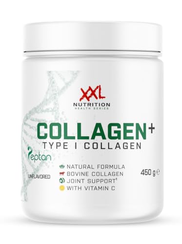 XXL Nutrition - Collagen+ Type 1 - Hochwertige Bovin Kollagen, Rinderkollagen, Vitamin C - Unflavored - 450 gram - NZVT