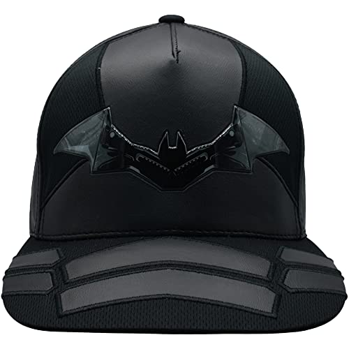 Concept One Unisex Batman-Motiv, mit Flacher Krempe Baseballkappe, schwarz, Einheitsgröße