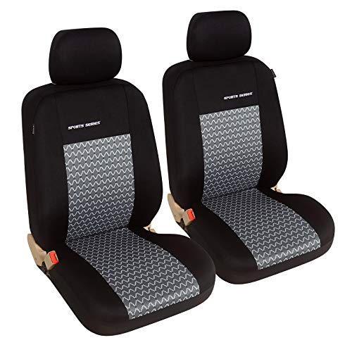 eSituro SCSC017235 Einzelsitzbezug Auto Sitzbezüge universal Sitzbezug für Auto Schonbezug Schoner grau schwarz