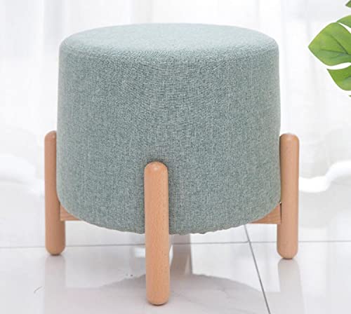 FBITE Fußschemel Moderne Runde Hocker Gepolsterten Fußschemel -Pouf Für Lebende Rom -Sofas Stühle Fußstützen Fußmantel/Green-a