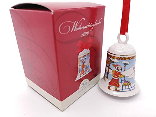 Hutschenreuther Weihnachtsglocke 2010 Im Zimmerwald, mit Originalverpackung, Porzellanglocke Weihnachten Baumschmuck Glocke Design von Ole Winther / Porcelain bell / Campanella porcellana