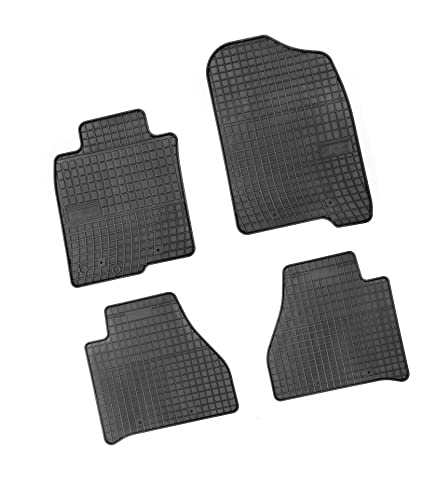 Bär-AfC NI60904 Gummimatten Auto Fußmatten Schwarz, Erhöhter Rand, Set 4-teilig, Passgenau für Nissan Navara Baujahr ab 2015