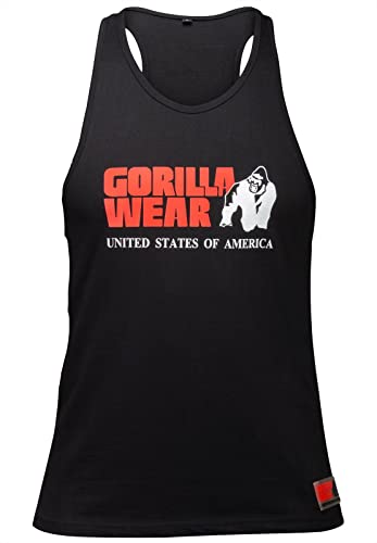 Gorilla Wear - Herren Gym Shirt - Classic Stringer Tank Top - S bis 3XL Bodybuilding Fitness Muskelshirt Schwarz 3XL