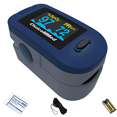 ChoiceMMed Haushalt Fingerspitze Pulsmessgerät Pulsoximeter Zur Messung der Sauerstoffsättigung SpO2 und Pulsfrequenz (Blau)