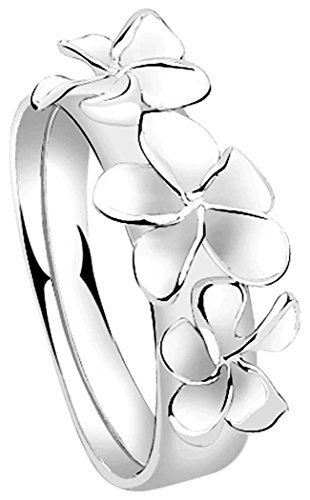 Nenalina Damen Ring Silberring mit polierter Oberfläche im modernen Blüten Design, handgearbeitet aus 925 Sterling Silber, Gr. 54-312117-000-54