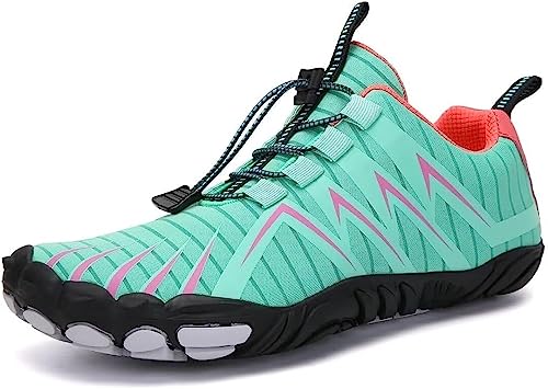 Sohodoo Unisex FiveFingers Schuhe Wasserschuhe Atmungsaktiv Barfußschuhe Herren Damen Schnelltrocknend Fitnessschuhe Herren Damen Wanderschuhe Atmungsaktiv (Color : Green, Size : 45 EU)