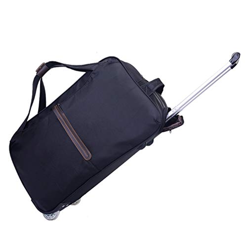 WolFum ZHANGQIANG Gepäcktasche mit Rollen, Trolley-Kabine, zugelassen für Männer und Frauen, Reisen (Farbe: Schwarz, Größe: 49 x 30 x 27,5 cm). Doppelter Komfort